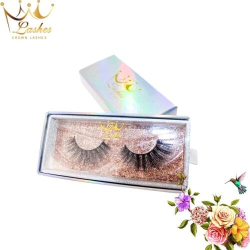 CrownLashes cosmetics makeup tool 6d mink false eyelashes offer custom lables and boxes