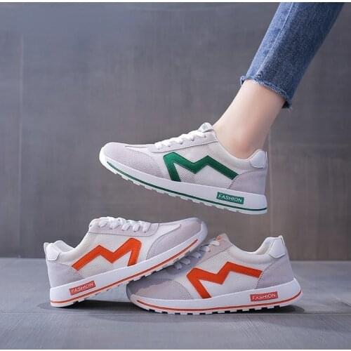 White Sneakers Womens Sports Shoes Breathable Mesh Fashion Vulcanized Shoes Comforthable Spring Sneakers Casual Shoes 2021 New