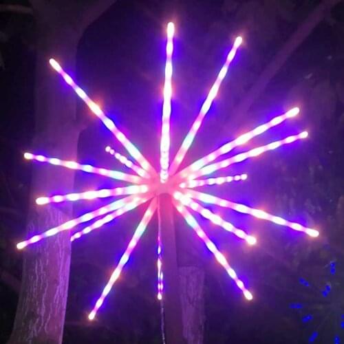 LED Firework Light Outdoor Garden Landscape Light RGB Waterproof Lawn Lamps Holiday Decor Wedding Party Decoration Backyard Lamp