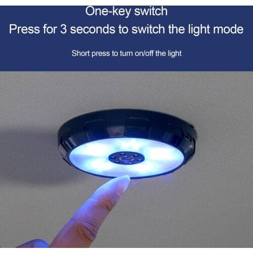 2021 New Car Touch LED Night Light 4 Colors Car Roof Light Ceiling Magnet Lamp Automobile Interior Reading Light Rechargeablable