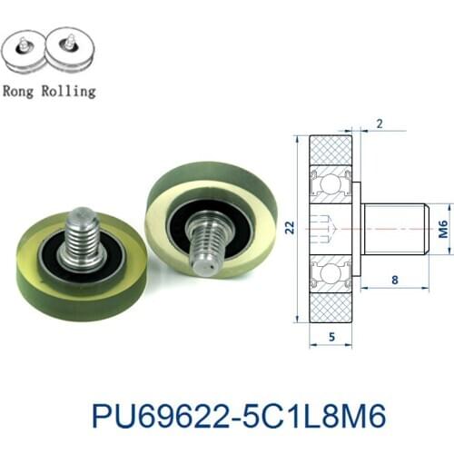 Outer diameter 21mm PU material coated bearing, drawer pulley, screw pulley, sliding door roller, furniture pulley