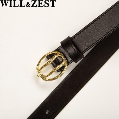 Genuine Leather Belts for Women High Quality Round Pin Buckle Fashion Belt Students 2021 Luxury Brand Designer Ladies Waist Belt