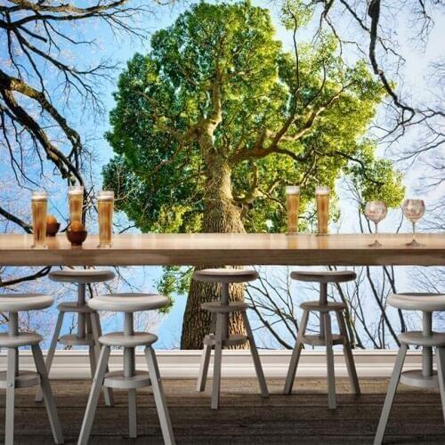 Modern photo wallpaper,the sky under the tree natural landscape murals for living room bedroom kids room background roll paper