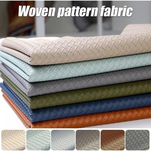 100X137cm Artificial Weave Pattern PU Leather Fabric For Sewing Bow Bag Brooches Sofa Car DIY Faux Leather Handmade Material