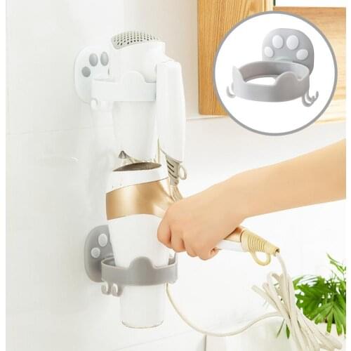 Storage Box Punch-free Wall-mounted Convenient Cat Claw Hair Dryer Rack for Bedroom