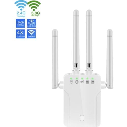 5 Ghz WiFi Repeater Wireless Wifi Extender 1200Mbps Wi-Fi Amplifier 802.11N Long Range Wi Fi Signal Booster 2.4G Wifi Repiter