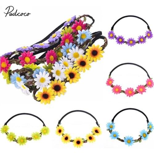 2019 Brand Flower Bohemia Headband Hair Accessories Women Girls Beach Flower Hair Bands for Girls Elastic Flower Crown Headband