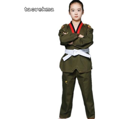 Taoyekma Professional Adult Childrens Taekwondo Wear Long Sleeved for Men and Women Taekwondo clothing Training clothes T117