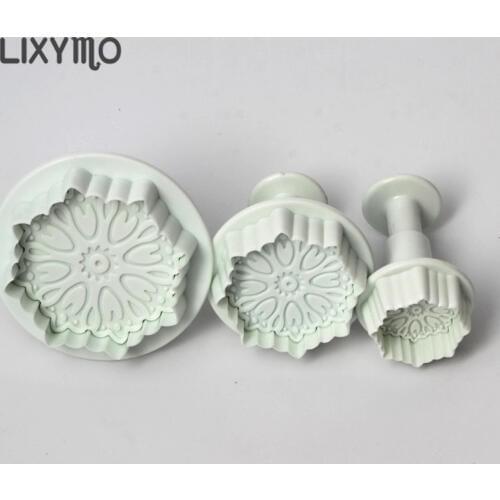 1SET Snowflake Shaped Plunger Fondant Molds Cutters Embosser Sugar Craft Biscuits Cookies Moulds Cake Decoration DIY Tools