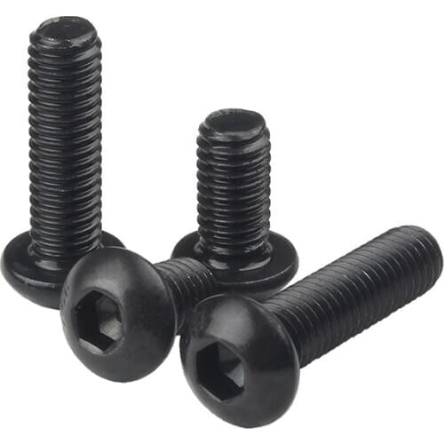10/20/50Pcs Hex Head M4 M5 Grade 10.9 Hexagon Black Allen Bolts Socket Button Screws Dome