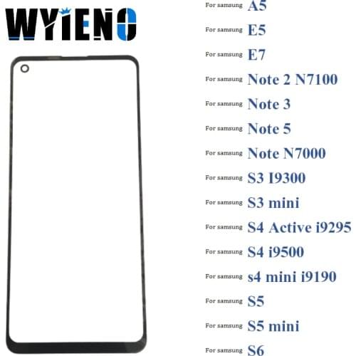 Wyieno For Samsung Galaxy A5 E5 E7 Note 2 3 5 S3 S4 S5 Mini Active S6 Digitizer LCD Sensor Touch Screen Glass lens 10pcs/lot