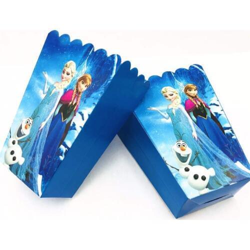 12/24/36/48 pcs/lot Disney Frozen Candy Popcorn Boxes For Wedding Party Supply Party Popcorn Bags Kids Favors Disposable Package