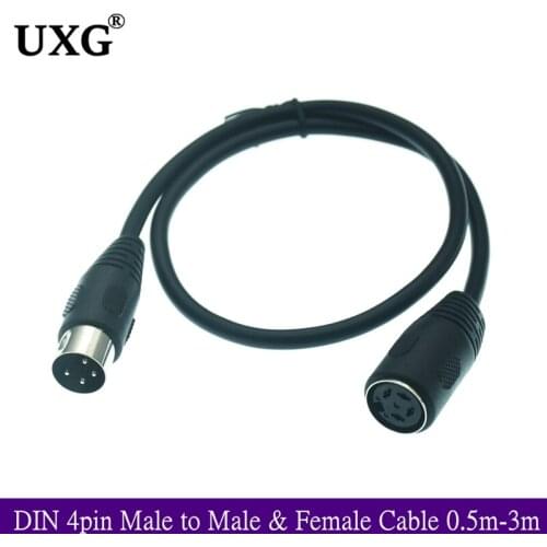 DIN 4pin Male to Male Female Audio and Video Cable S-terminal DIN 4Pin connector Midi 4pin Cable 1m 2m 3m