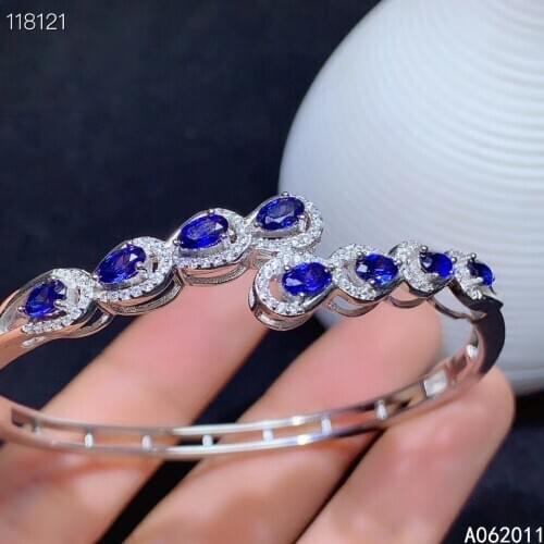KJJEAXCMY fine jewelry natural sapphire 925 sterling silver popular girl new hand bracelet wristband support test
