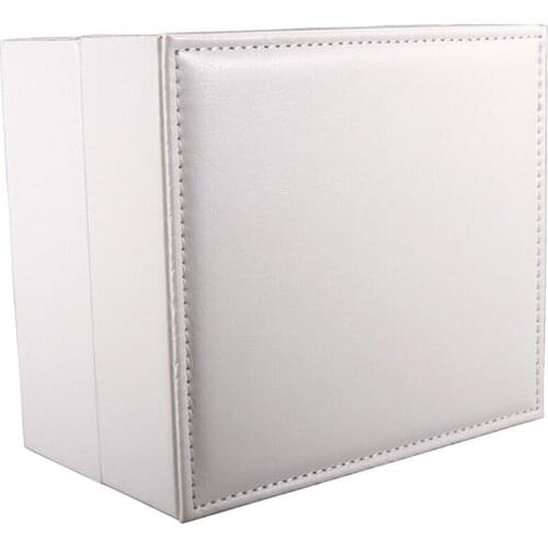 White PU Leather Wrist Watch Box Jewelry Display Storage Packaging Case