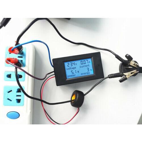 AC 110V-220V Digital LCD 100A watt power meter volt amp Ammeter Voltmeter + case