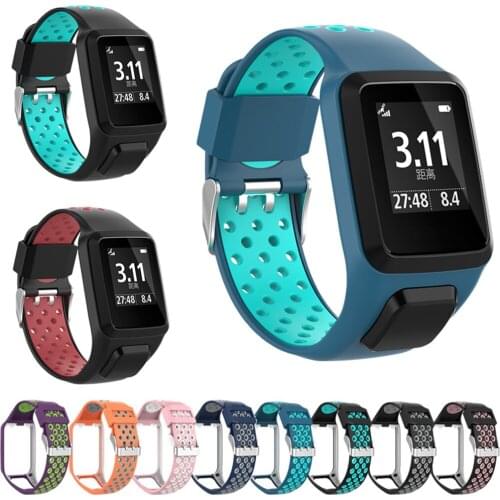 Double Color Strap For Tomtom Runner 2/3 Smart Watch Silicone Replaceable Bands For Tom Tom Adventurer/Golfer 2/Spark/3 Music