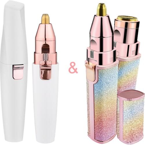 2 In 1 Electric Eyebrow Trimmer Pen Women Shaver Razor Facial Body Hair Remover Painless Makeup Mini Razor Beauty Tool Depilator
