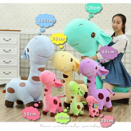 Fancytrader Giant Plush Giraffe Toy Huge Soft Stuffed Animals Giraffe Kids Sofa 125cm Could Load 80kg on the Back