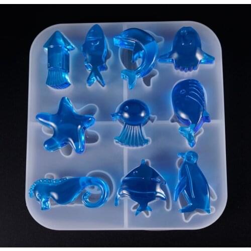 Marine Style Seahorse Penguin Starfish Dolphin Silicone Mold For DIY Resin Jewelry Pendant Necklace Pendant Mold Resin Mold