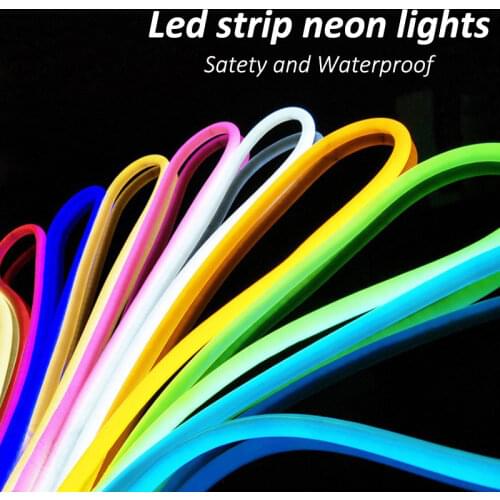 DC12V Neon LED Strip Light Flexible ELD Silicone Tube Lamp Dance Party Decor Lights Waterproof Lighting DIY Holiday Decoration