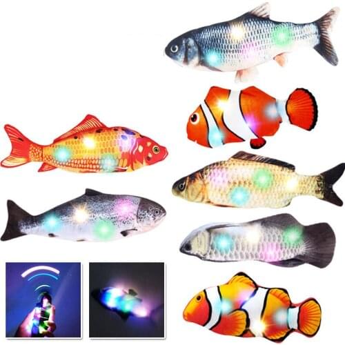 30CM Cat Toy Fish USB Electric Charging Simulation Dancing Jumping Moving Floppy Fish Cat Toy Electronic Fish For Cats Toys