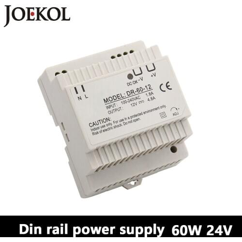 DR-60 Din Rail Power Supply 60W 24V 2.5A,Switching Power Supply AC 110v/220v Transformer To DC 24v,ac dc converter