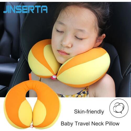 JINSERTA U-Shaped Pillow kids Newbron Travel Neck Pillow For Car Headrest Air Cushion Child Car Seat Head Support Infant Baby
