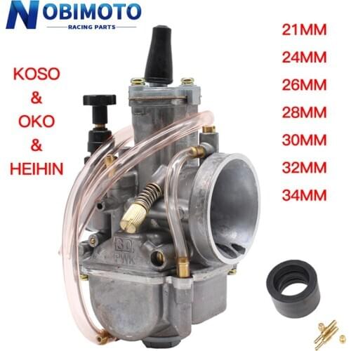 PowerMotor Universal Motorcycle Carburetor OKO KOSO PWK 21 24 26 28 30 32 34mm Carburatore 50CC-250CC Pit bike Dirt bike