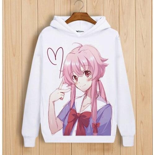 Future Diary Cosplay Hoodie Mirai Nikki Gasai Yuno Hoodies Amano Yukiteru Winter Autumn Fleece Sweatshirts Casual Pullover