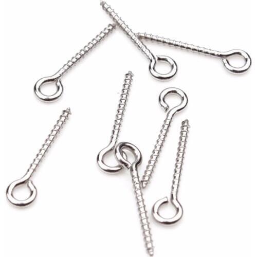 100pcs/lot 4*19mm Metal Nine Shape Hooks Eyelets Screw For Diy Jewelry Making Accessories