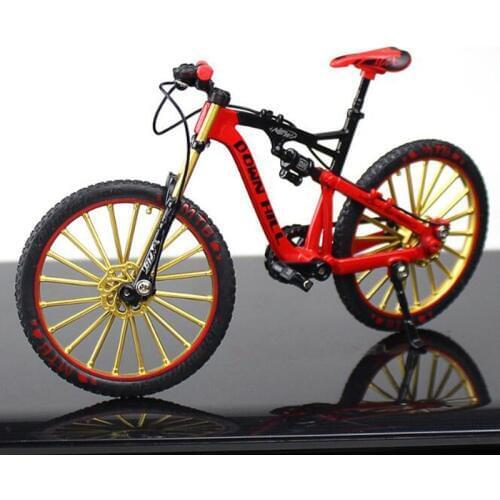 1/10 Metal Alloy Diecast Bicycle Bike Model Toy Racing Cycle Cross Mountain Bike Replica Collection for Childrens Gift hobby