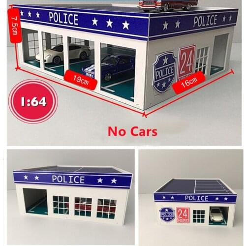 1:64 Scale Police Station Building Sand Table Decoration DIY Assembly Building Model