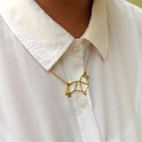 Fashion unique cute Origami Sheltie Sheepdog Pendant Choker Necklace for women girls delicate Christmas gift Jewelry