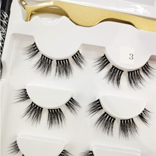 False eye lashes 5 different sections Natural handmade thick False Eyelashes Extension sexy Soft eye lashes Mink False Eyelashes