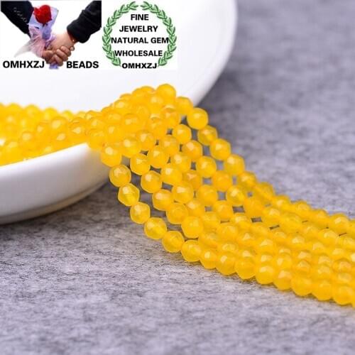 OMHXZJ Wholesale ZB314 234mm DIY Bracelet Necklace Jewelry Making Accessories Findings Natural Stone Fine Chalcedony Round Beads