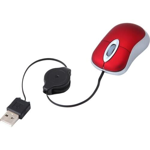 New Universal Mini USB mouse Telescopic 3 Keys 1600DPI Computer Laptop USB Optical Mini Wired Mouse