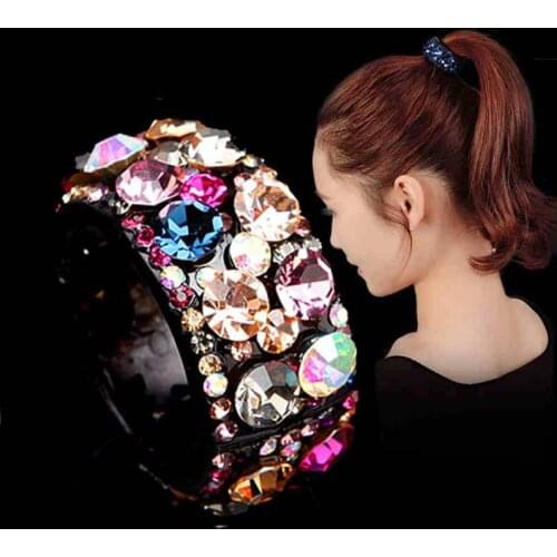 Pearl Rhinestones Colorful Bud Hair Claw Maker Bun Hairgrip Hairpins Hair Accessories Hair Clips For Women Girls Bezel