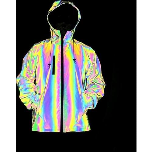 Drop Shipping New 2020 Reflective Jacket Men Hip Hop Jackets Coats Man Harajuku Street Fashion Windbreaker jaqueta masculina