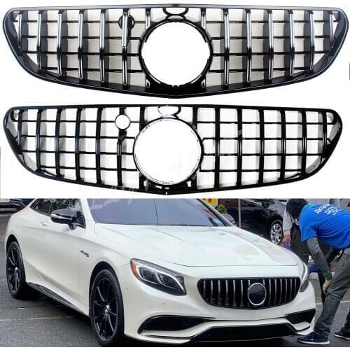 Car Front Racing Billet Bumper Grille Upper Facelift Grill Fit For Mercedes-Benz W217 S63-Coupe AMG 2015 2016 2017