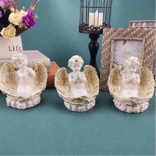 Modern Desktop Decor Angel Shaped Resin Statue Ornament Decorative Artware for Living Room Bedroom