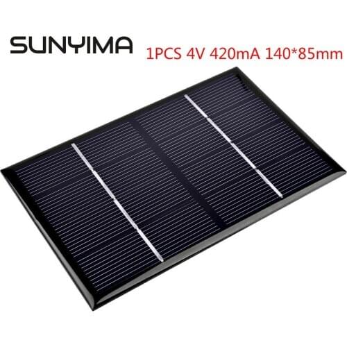 SUNYIMA 1PCS 4V 420mA 140*85mm Monocrystalline Silicon Solar Panels Charger For DIY solar Kit Solaire Solar Power