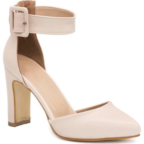 Gedikpaşalı 800 Beige 2021 Summer New Season Women Shoes Party Classic Daily Use Dress Heels Tape Office Lift Elegant Pumps