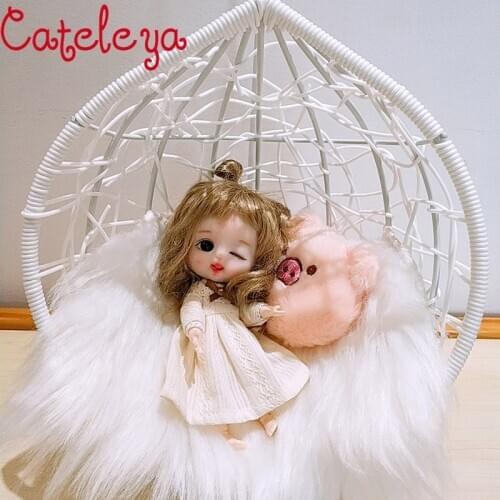 Cataleya New Hot Fashion White 1/6 1/8 1/12 Bjd Doll Universal Hanging Basket Doll Accessories