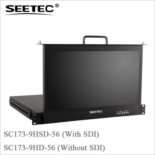 SEETEC 17.3 Inch 1RU Pull Out Rack Mount Monitor Full HD 1920x1080 SC173-HD-56 for Broadcast Director Monitor