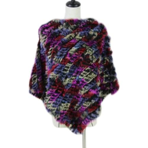 Natural rabbit fur poncho winter 2017 women new fashion knit genuine cloak fur shawl, wholesale and retail with free shipping