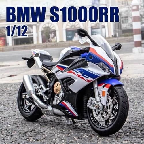 1:12 BMW S1000RR Racing Motorcycles Simulation Diecasts Alloy Motorcycle Car Model Simulation Sound Light Collection Kids Gift