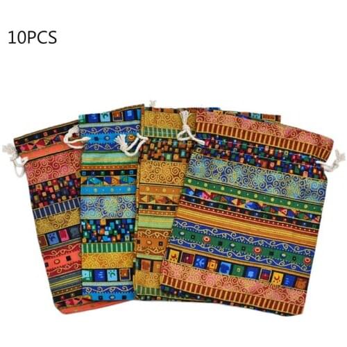 10pcs Mini DND Dice Bag Board Game Tarots Card Storage Bag Jewelry Bag 10*14cm
