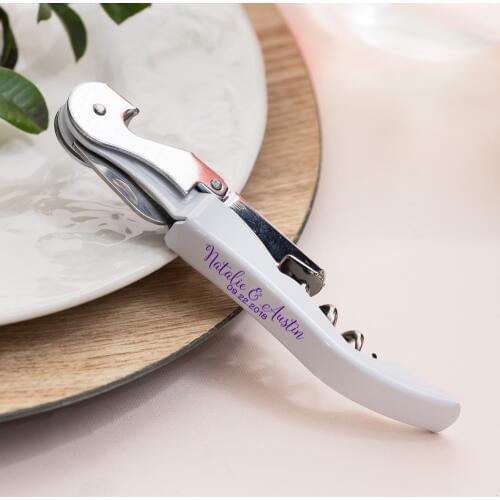 Personalized Wedding Favor Corkscrew Wine Opener Wedding Guest Gift Customized Names 3 in 1 Wine Corkcrew Bottle Opener 100pcs