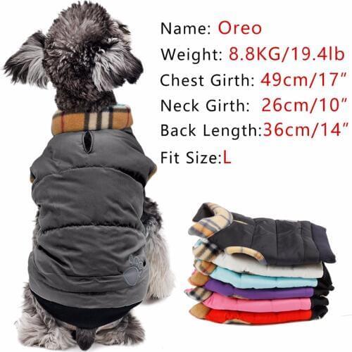 30pcs/Lot Wholesale Warm Coats Small Medium Dog Winter/Autumn Puppy Clothes 6Colors Coat Solid Padded Jacket Pet Apparel